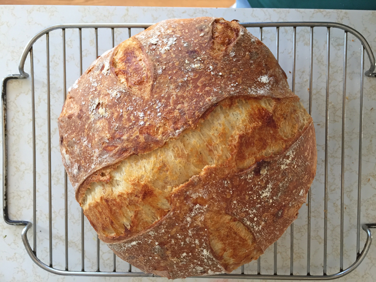 cheddar-pepper sourdough loaf