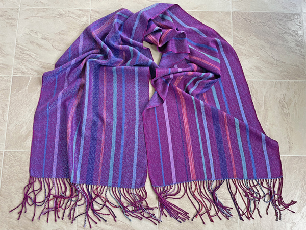 showing 2 sides of the Alzheimer's donation shawl