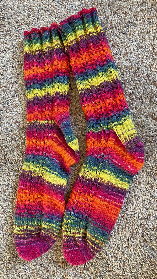 hand knit 'happy socks'