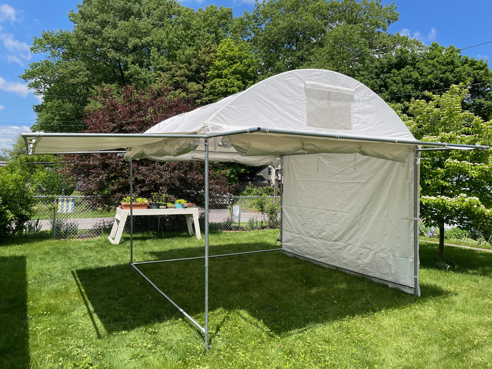 Empty canopy with 3 awnings up