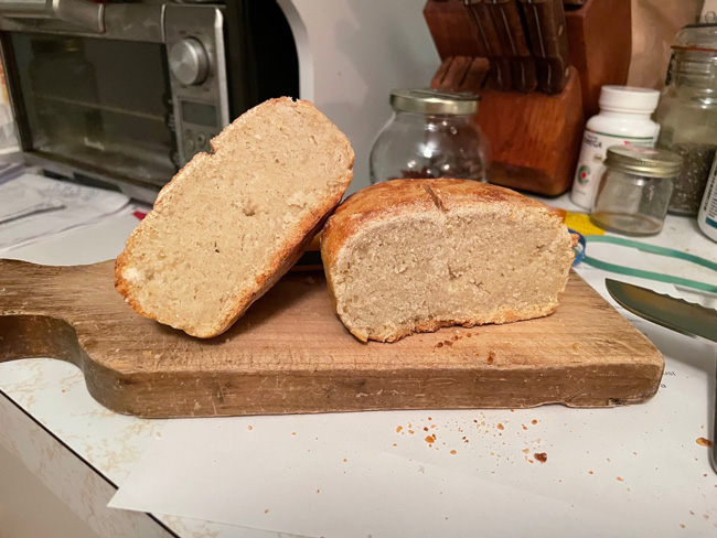 GF sourdough #6, cut, ready for compost