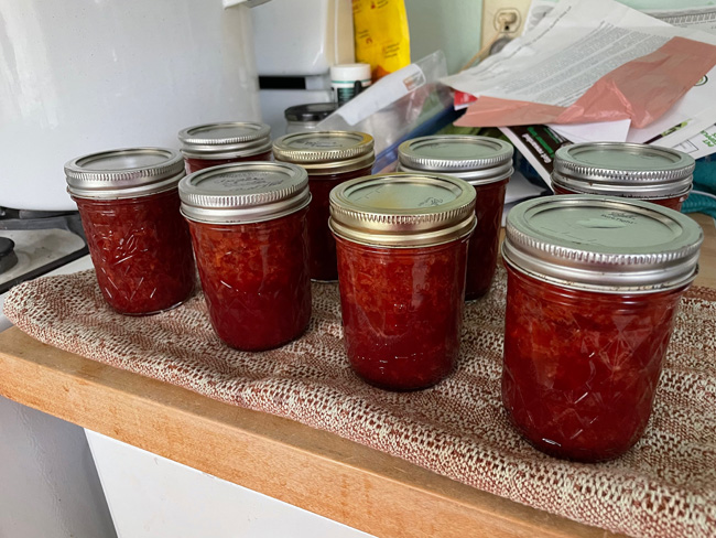 8 jars tart cherry jam