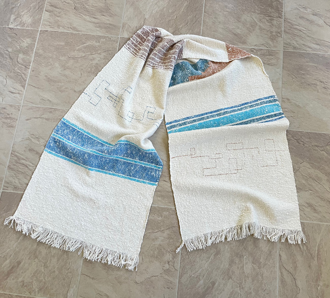 cotton scarf/shawl with loose fringe