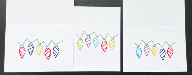 embroidered string of lights card