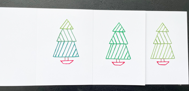 my design simple tree embroidered cards